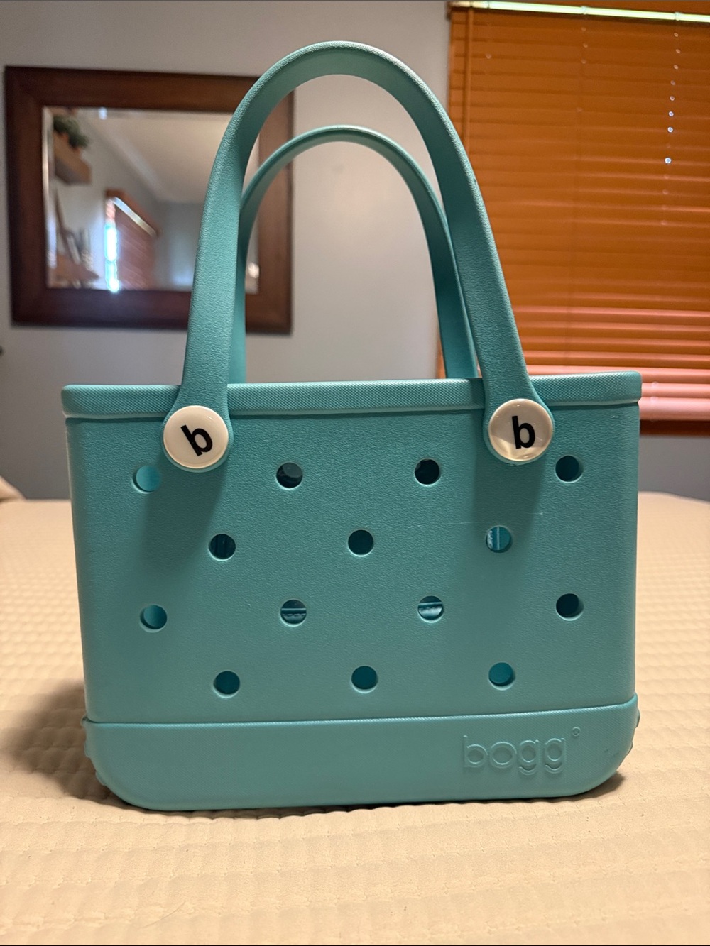 BOGG BAG Bitty Teal Turquoise and Caicos Tonal Tote with Matching Pouch